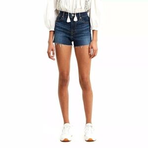 Levi’s dark wash high rise shorts
